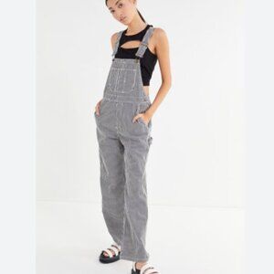 BDG Urban Outfitters Ryder striped relaxed fit railroad denim overalls LIKE NEW